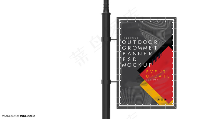 户外索环横幅banner模型样机psd模版下载
