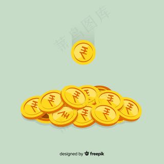 印度卢比金币堆