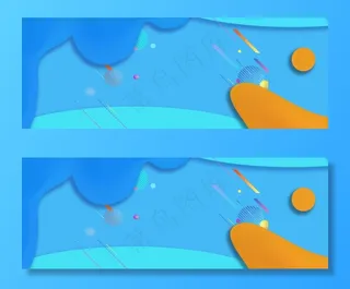 蓝色时尚撞色双十二双12淘宝banner