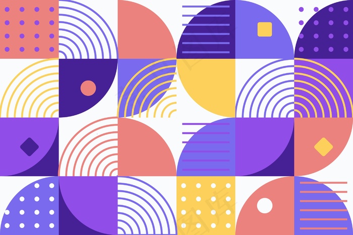 抽象几何壁画背景eps,ai矢量模版下载