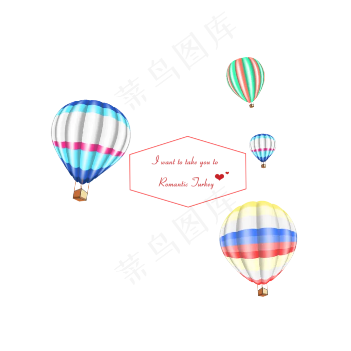 浪漫蓝色的热气球(2000X2000(DPI:300))psd模版下载