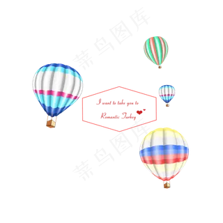 浪漫蓝色的热气球