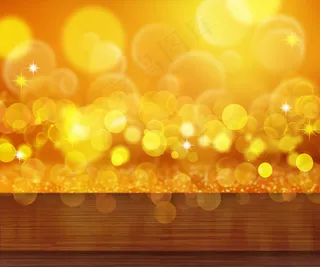 圣诞背景木桌子与博克灯