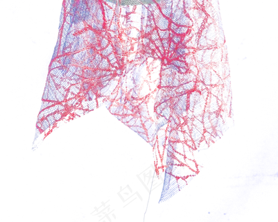 恐怖鬼节红色头纱纱巾