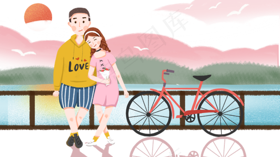 七夕情人节情侣约会小清新