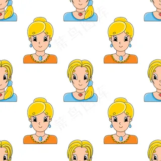 彩色无缝图案。卡通风格。