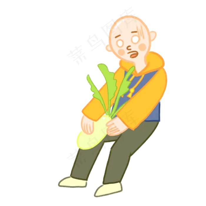 手绘卡通秋收光头小男孩(3000X3000(DPI:762))psd模版下载