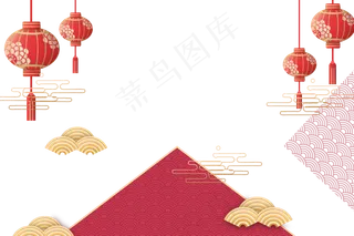 中秋贺卡红色剪纸风