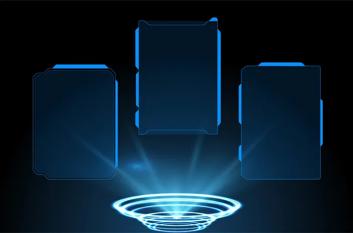 警告框。现代hud风格背景下的抽象技术框架。eps,ai矢量模版下载