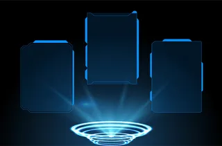 警告框。现代hud风格背景下的抽象技术框架。