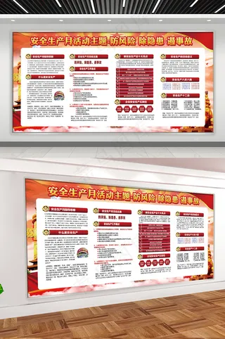 安全生产月活动主题展板