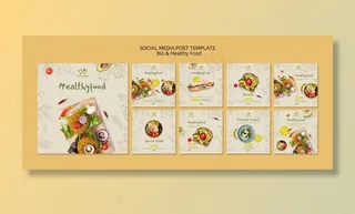提供健康和生物食品的社交媒体帖子