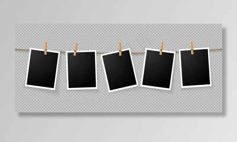 逼真的详细照片图标模板集eps,ai矢量模版下载