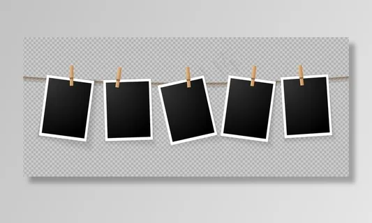 逼真的详细照片图标模板集