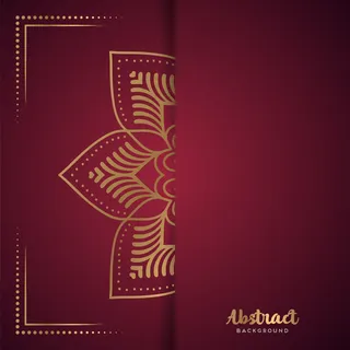 红色背景配花曼陀罗