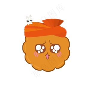 中秋节卖萌小月饼可商用元素