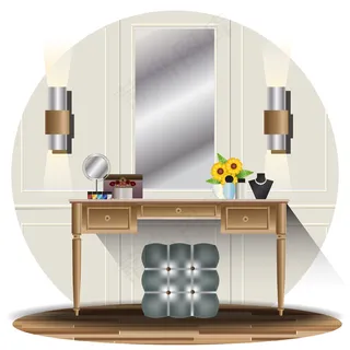 带背景的室内更衣室立面图