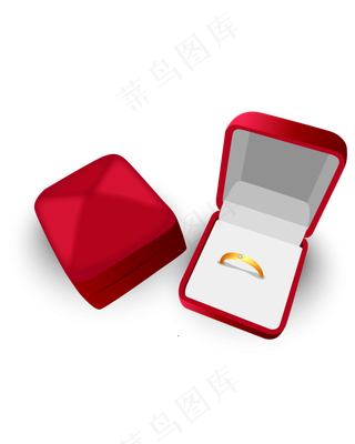 七夕节日红色戒指盒