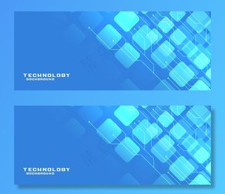 带电路线的蓝色技术旗帜banner
