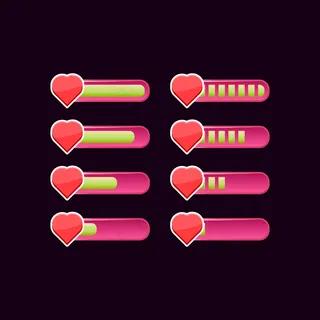 套粉色休闲游戏ui健康进度条