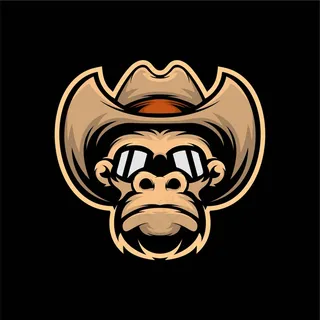 头戈里拉牛仔吉祥物插图