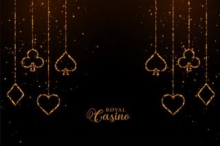 赌场扑克牌金色闪光背景