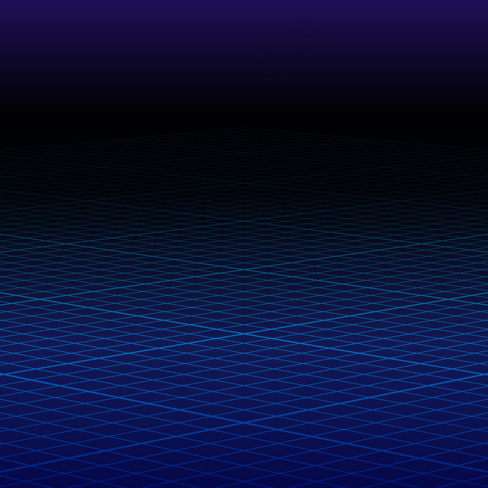 抽象透视蓝色网格。线框横向。