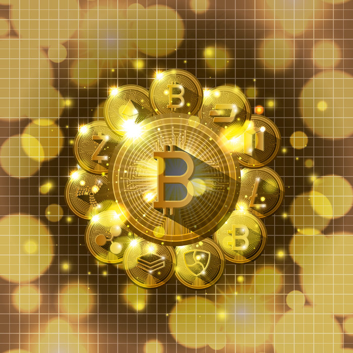 宇宙加密货币黄金集类型图标eps,ai矢量模版下载