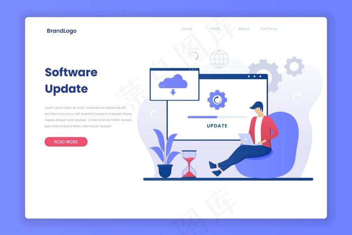 操作软件更新登录页eps,ai矢量模版下载