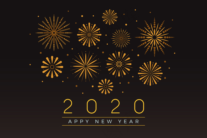烟花2020新年背景
