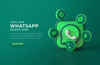 带有聊天图标的3d whatsapp徽标