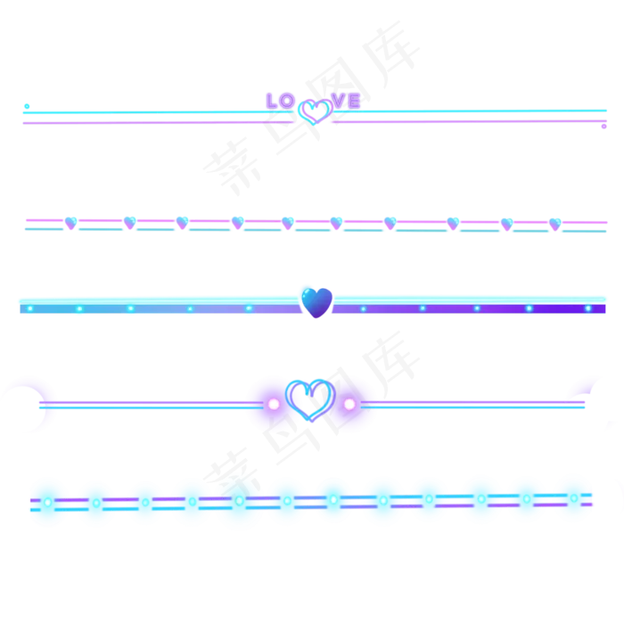 七夕霓虹灯发光分割线(2000X2000(DPI:300))psd模版下载