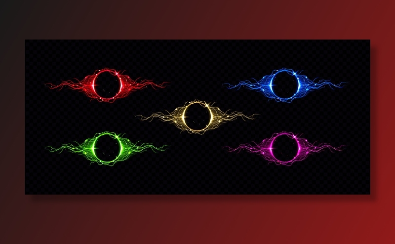 具有彩色辉光效应的电闪电圈