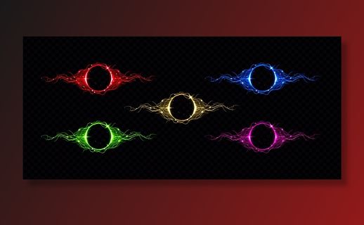 具有彩色辉光效应的电闪电圈