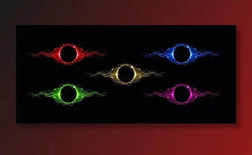 具有彩色辉光效应的电闪电圈