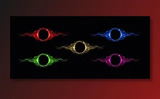 具有彩色辉光效应的电闪电圈