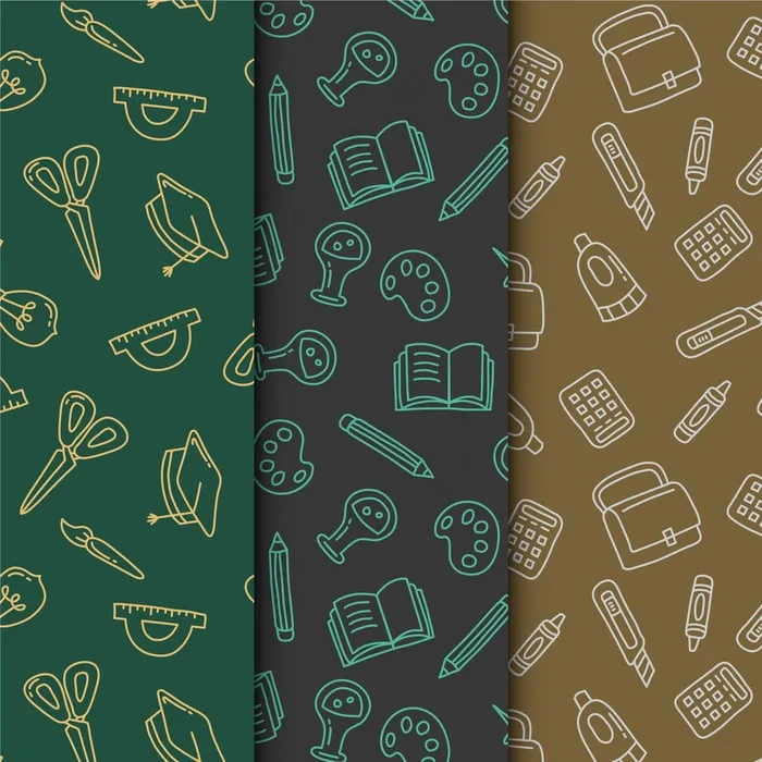 返校图案系列eps,ai矢量模版下载