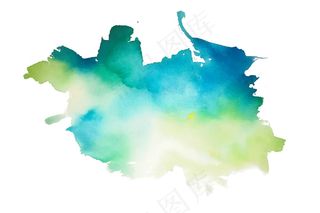 抽象水绿色和蓝色水彩飞溅纹理
