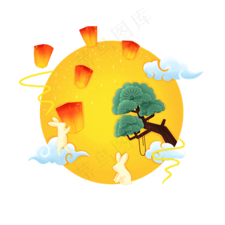 中秋贺卡装饰元素