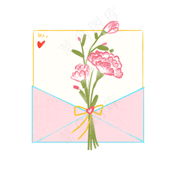 教师节信封与康乃馨