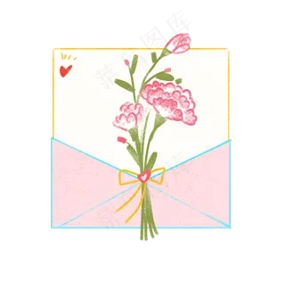 教师节信封与康乃馨