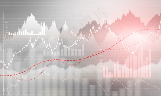 带上升趋势线图的抽象业务图