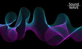 声波。抽象的三维形状。流动。