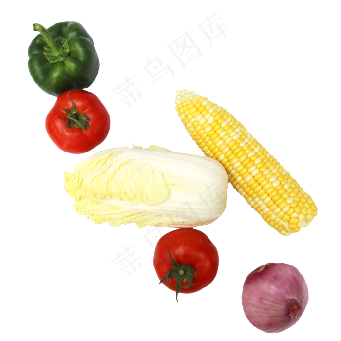 甜椒西红柿娃娃菜玉米蔬菜组合(2000X3091(DPI:300))