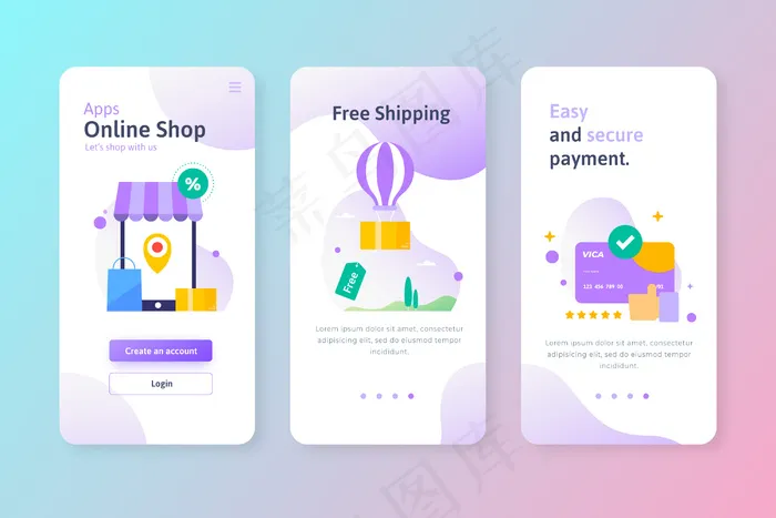 购买在线入职应用程序app屏幕eps,ai矢量模版下载