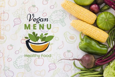 纯素菜单背景和复制空间