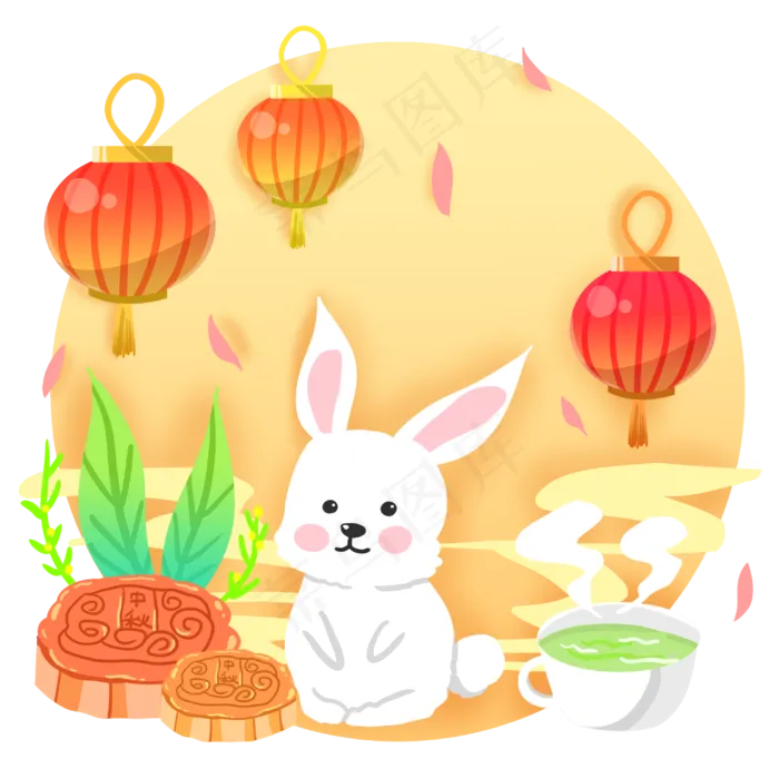 中秋节玉兔(3000X3000(DPI:299))psd模版下载