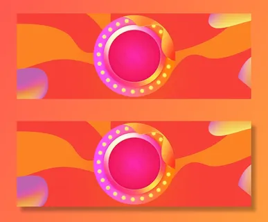 天猫双11几何丝带橙色banner