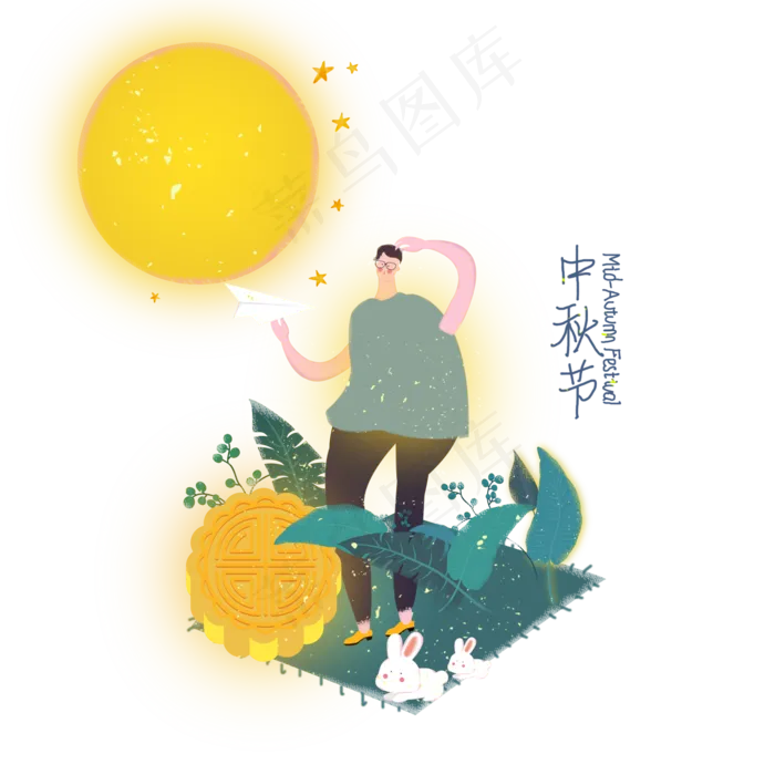 中秋合家团圆国外色情侣小清新颗(2000X2000(DPI:300))psd模版下载