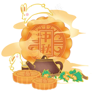 中国风月饼中秋节